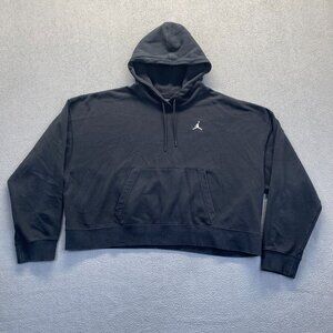 Nike Jordan Brand Hoodie Womens XL Black Loose Fit Jumpman Hooded Sweatshirt